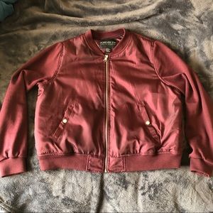 Forever 21 red bomber jacket